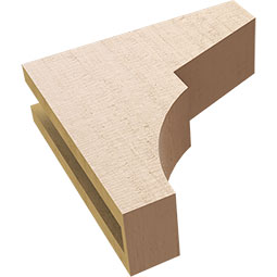 Ekena Millwork - CORUR035X12X12MONRCPR - Timberthane Faux Wood Corbel, Monterey Style, 3 1/2"W x 12"D x 12"H, Primed Tan
