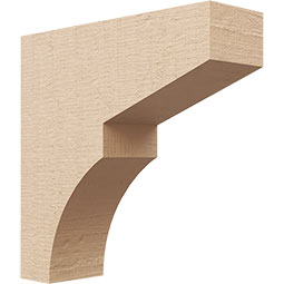Ekena Millwork - CORUR035X12X12MONRCPR - Timberthane Faux Wood Corbel, Monterey Style, 3 1/2"W x 12"D x 12"H, Primed Tan