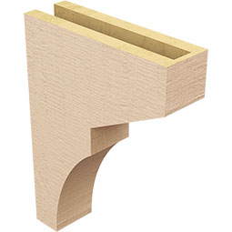 Ekena Millwork - CORUR035X12X16MONRCPR - Timberthane Faux Wood Corbel, Monterey Style, 3 1/2"W x 12"D x 16"H, Primed Tan
