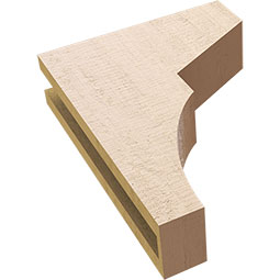 Ekena Millwork - CORUR035X12X16MONRCPR - Timberthane Faux Wood Corbel, Monterey Style, 3 1/2"W x 12"D x 16"H, Primed Tan