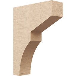 Ekena Millwork - CORUR035X12X16MONRCPR - Timberthane Faux Wood Corbel, Monterey Style, 3 1/2"W x 12"D x 16"H, Primed Tan
