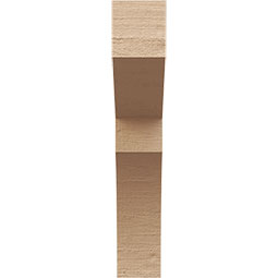 Ekena Millwork - CORUR035X12X20MONRCPR - Timberthane Faux Wood Corbel, Monterey Style, 3 1/2"W x 12"D x 20"H, Primed Tan