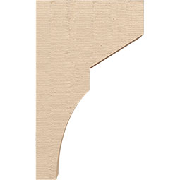 Ekena Millwork - CORUR035X12X20MONRCPR - Timberthane Faux Wood Corbel, Monterey Style, 3 1/2"W x 12"D x 20"H, Primed Tan