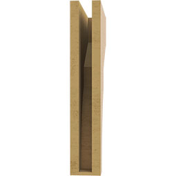 Ekena Millwork - CORUR035X12X20MONRCPR - Timberthane Faux Wood Corbel, Monterey Style, 3 1/2"W x 12"D x 20"H, Primed Tan