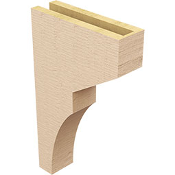 Ekena Millwork - CORUR035X12X20MONRCPR - Timberthane Faux Wood Corbel, Monterey Style, 3 1/2"W x 12"D x 20"H, Primed Tan