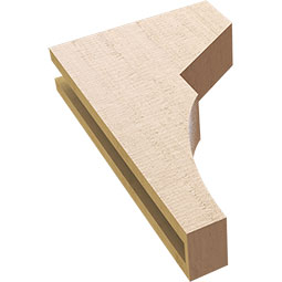Ekena Millwork - CORUR035X12X20MONRCPR - Timberthane Faux Wood Corbel, Monterey Style, 3 1/2"W x 12"D x 20"H, Primed Tan
