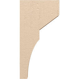 Ekena Millwork - CORUR035X12X24MONRCPR - Timberthane Faux Wood Corbel, Monterey Style, 3 1/2"W x 12"D x 24"H, Primed Tan