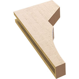 Ekena Millwork - CORUR035X12X24MONRCPR - Timberthane Faux Wood Corbel, Monterey Style, 3 1/2"W x 12"D x 24"H, Primed Tan