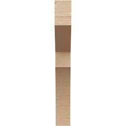 Ekena Millwork - CORUR035X12X28MONRCPR - Timberthane Faux Wood Corbel, Monterey Style, 3 1/2"W x 12"D x 28"H, Primed Tan