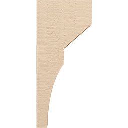 Ekena Millwork - CORUR035X12X28MONRCPR - Timberthane Faux Wood Corbel, Monterey Style, 3 1/2"W x 12"D x 28"H, Primed Tan