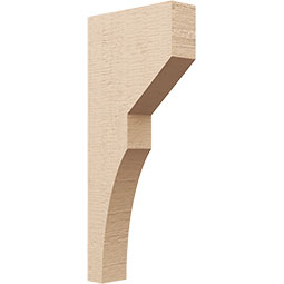Ekena Millwork - CORUR035X12X28MONRCPR - Timberthane Faux Wood Corbel, Monterey Style, 3 1/2"W x 12"D x 28"H, Primed Tan
