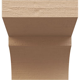 Ekena Millwork - CORUR055X06X06MONRCPR - Timberthane Faux Wood Corbel, Monterey Style, 5 1/2"W x 6"D x 6"H, Primed Tan