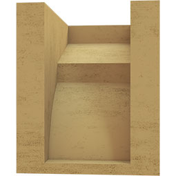 Ekena Millwork - CORUR055X06X06MONRCPR - Timberthane Faux Wood Corbel, Monterey Style, 5 1/2"W x 6"D x 6"H, Primed Tan