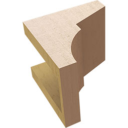 Ekena Millwork - CORUR055X06X06MONRCPR - Timberthane Faux Wood Corbel, Monterey Style, 5 1/2"W x 6"D x 6"H, Primed Tan