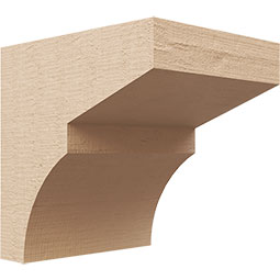Ekena Millwork - CORUR055X06X06MONRCPR - Timberthane Faux Wood Corbel, Monterey Style, 5 1/2"W x 6"D x 6"H, Primed Tan