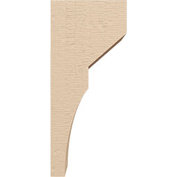 Ekena Millwork - CORUR055X06X14MONRCPR - Timberthane Faux Wood Corbel, Monterey Style, 5 1/2"W x 6"D x 14"H, Primed Tan