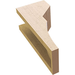 Ekena Millwork - CORUR055X06X14MONRCPR - Timberthane Faux Wood Corbel, Monterey Style, 5 1/2"W x 6"D x 14"H, Primed Tan