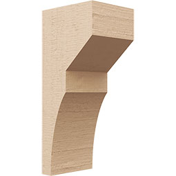 Ekena Millwork - CORUR055X06X14MONRCPR - Timberthane Faux Wood Corbel, Monterey Style, 5 1/2"W x 6"D x 14"H, Primed Tan