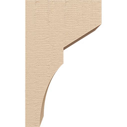 Ekena Millwork - CORUR055X06X10MONRCPR - Timberthane Faux Wood Corbel, Monterey Style, 5 1/2"W x 6"D x 10"H, Primed Tan