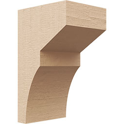 Ekena Millwork - CORUR055X06X10MONRCPR - Timberthane Faux Wood Corbel, Monterey Style, 5 1/2"W x 6"D x 10"H, Primed Tan