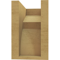 Ekena Millwork - CORUR055X08X08MONRCPR - Timberthane Faux Wood Corbel, Monterey Style, 5 1/2"W x 8"D x 8"H, Primed Tan