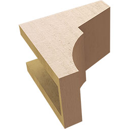Ekena Millwork - CORUR055X08X08MONRCPR - Timberthane Faux Wood Corbel, Monterey Style, 5 1/2"W x 8"D x 8"H, Primed Tan