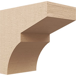 Ekena Millwork - CORUR055X08X08MONRCPR - Timberthane Faux Wood Corbel, Monterey Style, 5 1/2"W x 8"D x 8"H, Primed Tan