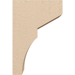Ekena Millwork - CORUR055X08X12MONRCPR - Timberthane Faux Wood Corbel, Monterey Style, 5 1/2"W x 8"D x 12"H, Primed Tan