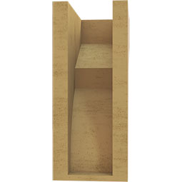 Ekena Millwork - CORUR055X08X12MONRCPR - Timberthane Faux Wood Corbel, Monterey Style, 5 1/2"W x 8"D x 12"H, Primed Tan
