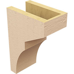 Ekena Millwork - CORUR055X08X12MONRCPR - Timberthane Faux Wood Corbel, Monterey Style, 5 1/2"W x 8"D x 12"H, Primed Tan