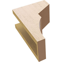 Ekena Millwork - CORUR055X08X12MONRCPR - Timberthane Faux Wood Corbel, Monterey Style, 5 1/2"W x 8"D x 12"H, Primed Tan