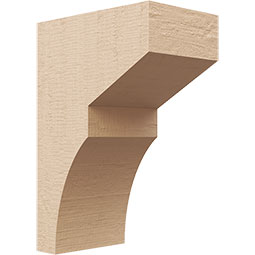Ekena Millwork - CORUR055X08X12MONRCPR - Timberthane Faux Wood Corbel, Monterey Style, 5 1/2"W x 8"D x 12"H, Primed Tan