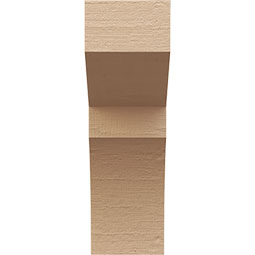 Ekena Millwork - CORUR055X08X16MONRCPR - Timberthane Faux Wood Corbel, Monterey Style, 5 1/2"W x 8"D x 16"H, Primed Tan