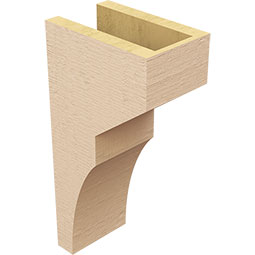Ekena Millwork - CORUR055X08X16MONRCPR - Timberthane Faux Wood Corbel, Monterey Style, 5 1/2"W x 8"D x 16"H, Primed Tan