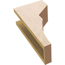 Ekena Millwork - CORUR055X08X16MONRCPR - Timberthane Faux Wood Corbel, Monterey Style, 5 1/2"W x 8"D x 16"H, Primed Tan