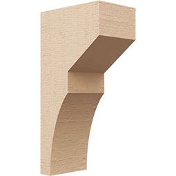 Ekena Millwork - CORUR055X08X16MONRCPR - Timberthane Faux Wood Corbel, Monterey Style, 5 1/2"W x 8"D x 16"H, Primed Tan