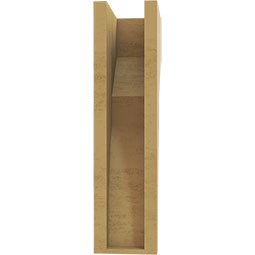 Ekena Millwork - CORUR055X08X20MONRCPR - Timberthane Faux Wood Corbel, Monterey Style, 5 1/2"W x 8"D x 20"H, Primed Tan