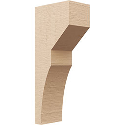 Ekena Millwork - CORUR055X08X20MONRCPR - Timberthane Faux Wood Corbel, Monterey Style, 5 1/2"W x 8"D x 20"H, Primed Tan