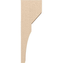 Ekena Millwork - CORUR055X08X24MONRCPR - Timberthane Faux Wood Corbel, Monterey Style, 5 1/2"W x 8"D x 24"H, Primed Tan