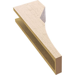 Ekena Millwork - CORUR055X08X24MONRCPR - Timberthane Faux Wood Corbel, Monterey Style, 5 1/2"W x 8"D x 24"H, Primed Tan