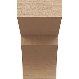 Ekena Millwork - CORUR055X10X10MONRCPR - Timberthane Faux Wood Corbel, Monterey Style, 5 1/2"W x 10"D x 10"H, Primed Tan