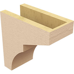 Ekena Millwork - CORUR055X10X10MONRCPR - Timberthane Faux Wood Corbel, Monterey Style, 5 1/2"W x 10"D x 10"H, Primed Tan