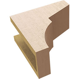 Ekena Millwork - CORUR055X10X10MONRCPR - Timberthane Faux Wood Corbel, Monterey Style, 5 1/2"W x 10"D x 10"H, Primed Tan