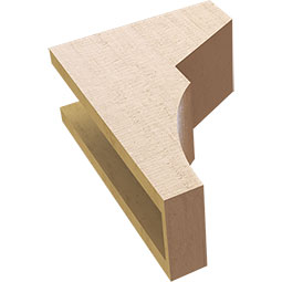 Ekena Millwork - CORUR055X10X14MONRCPR - Timberthane Faux Wood Corbel, Monterey Style, 5 1/2"W x 10"D x 14"H, Primed Tan