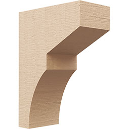 Ekena Millwork - CORUR055X10X14MONRCPR - Timberthane Faux Wood Corbel, Monterey Style, 5 1/2"W x 10"D x 14"H, Primed Tan