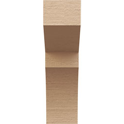 Ekena Millwork - CORUR055X10X18MONRCPR - Timberthane Faux Wood Corbel, Monterey Style, 5 1/2"W x 10"D x 18"H, Primed Tan
