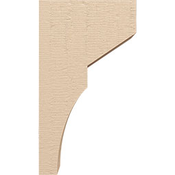 Ekena Millwork - CORUR055X10X18MONRCPR - Timberthane Faux Wood Corbel, Monterey Style, 5 1/2"W x 10"D x 18"H, Primed Tan