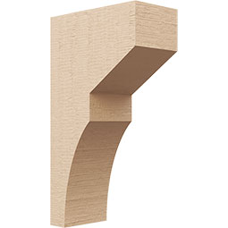 Ekena Millwork - CORUR055X10X18MONRCPR - Timberthane Faux Wood Corbel, Monterey Style, 5 1/2"W x 10"D x 18"H, Primed Tan