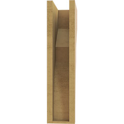 Ekena Millwork - CORUR055X10X22MONRCPR - Timberthane Faux Wood Corbel, Monterey Style, 5 1/2"W x 10"D x 22"H, Primed Tan