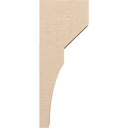 Ekena Millwork - CORUR055X10X26MONRCPR - Timberthane Faux Wood Corbel, Monterey Style, 5 1/2"W x 10"D x 26"H, Primed Tan